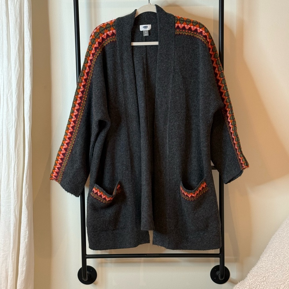 Old Navy Charcoal Knit Cardigan